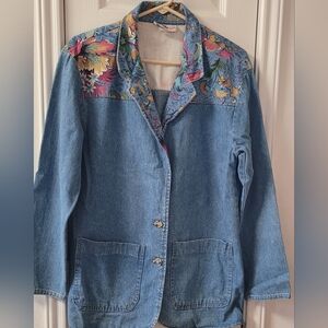 Floral Denim Women's Jacket